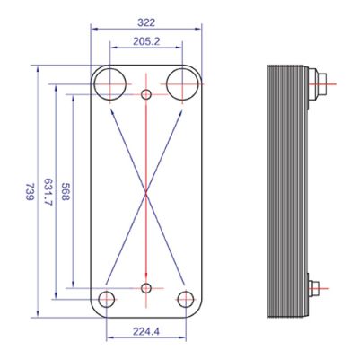 Паянный теплообменник ZB3-210 | Интернет-магазин TEPLOOBMENNIC.RU